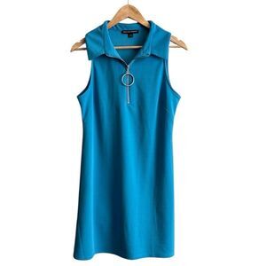 Boston Proper Turquoise Sleeveless Zippered Dress